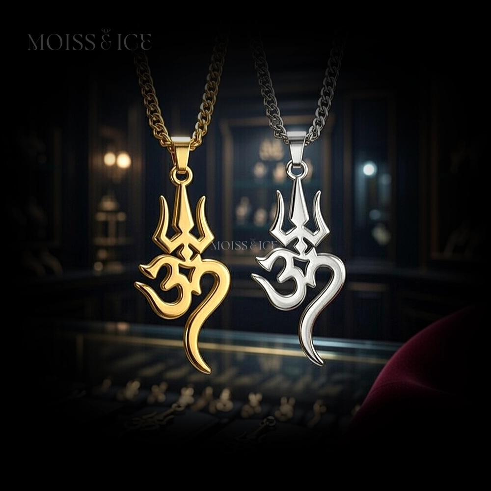 Trishakti OM Pendant - moissanite